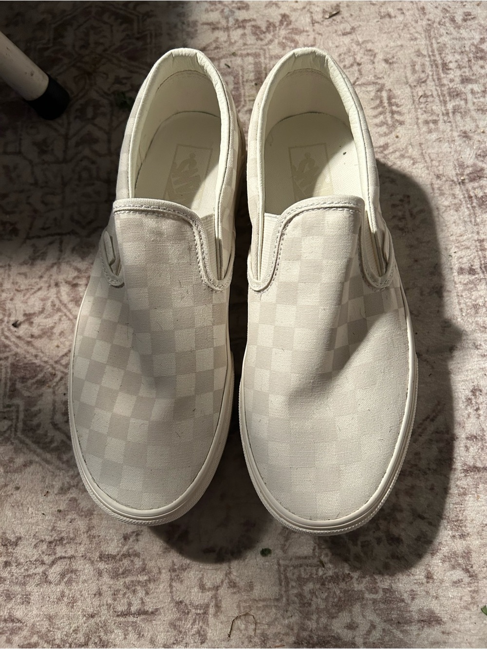 White checkered platform sneakers vans size 9.5